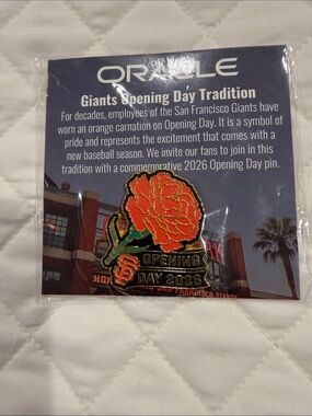San Francisco Giants Opening Day 2026 Orange Carnation Pin